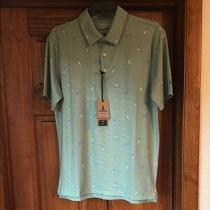 Chubbies Light Green Polo with Golf Pattern